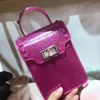 2022 bolsos de noche nueva cadena de teléfono móvil Jelly Pvc, Mini bolso pequeño cuadrado, billetera cero