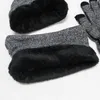 Chapeaux tricotés d'hiver, écharpes et gants Infinity, intérieur de cheveux fins, bonnets chauds et doux, gants noirs à cinq doigts