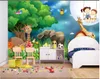 Papel de parede personalizado Murals 3d Murais Bela Floresta Animal Animal Children's Room Mural Wall Papers Home Decoração