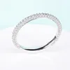 Mossan stone ring women039s 18K white gold row set with micro diamond three rows of diamond full diamond wedding ring6899514
