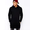 Nova Chegada Preto Lã Sólida Hip Hop Oversize Homens Hoody Longline Moda Hoodies Supershirts Homens Frete Grátis 201103