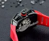2022 A21J Automatic Mens Watch PVD Steel All Big Big Date Green Red Skeleton Dial Red Rubber Strap Super Edition 6 Styles Puretime01 BG-F6