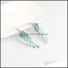 Dangle & Chandelier Earrings Jewelry Jg! Angel Wings Antique Gold Sier Color W Crystal Women Girls Biker Bling Gift Wholesale Kka6193 Drop D