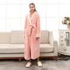 Thicken Warm Couple Style Flannel Robe Winter Long Sleeve Bathrobe Sexy V-Neck Women Men Nightgown Lounge Sleepwear Home Clothes