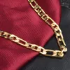 18k Genuine Gold-banhado a ouro figaro moda colar masculino com 18k carimbo quente homens jóias