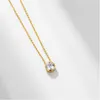 2018 dernier collier en pierre unique Fine boîte délicate chaîne lunette étincelles zircon cubique bijoux simples Ix6Gw3902344