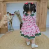 Kids Strawberry Dresses for Girls Boutique Children Long Sleeve Peter Pan Collar Ball Gowns Baby Spanish Lotia Dress Birthday 210615