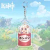 Anime spel Genshin Impact Keychain Söt Zhongli Mona Karaktär Akryl Figur Keyrings Key Holder Bag Hängsmycke Barbara Trinket G1019