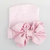 Noworodka Baby Big Bow Kapelusz Czapki Miękka Bawełna Ciepły Headwrap Moda Bowknot Kapitułka Kapturze Dla Niemowląt Cute Headwear Maluch Akcesoria do włosów KBH37