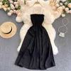 Summer Women Sequins Embroidered Dress Black Short Puff Sleeve High Waist Patchwork Party Vestidos Female High Waist Slim Robe Y0603