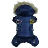 Haute qualité chien chiot veste d'hiver manteau USA AIR FORCE vêtements animaux animaux chat à capuche chaud combinaison pantalon vêtements Y200330240C