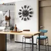 Meisd akryl kök restaurang klocka svart kreativ gaffel och sked Horloge runda design klocka hem inredning gratis frakt 210310