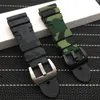 24mm 26mm camuflagem colorida borracha de silicone pulseira de relógio substituir para panerai pulseira de relógio à prova dwaterproof água ferramentas h0918800769