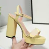 High Quality Luxurys Designer Women sandals shoe summer Super heels platform heel Woman Buckle Strap soft vintage Genuine leather lady