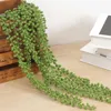 2pcs artificiella växter pärlor emulering hängande vinstockar heminredning falska succulent rotting grön inomhus utomhus dekoration skrivbord 210624