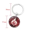 50pc anime nyckelringar Spelet ögat av gud Vatten Vind Thunder Fire Rock Ice Element Cosplay Keychain Tillbehör Genshin Impact Keychain Y220225