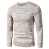 남자 가을 캐주얼 빈티지 혼합 컬러 코튼 양털 스웨터 풀오버 남자 겨울 오 넥 패션 따뜻한 두꺼운 자카드 스웨터 210818