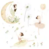 Eco-Friends Dancing Girl Wall Sticker pour chambre à coucher filles chambres de bébé décor amovible PVC autocollants maison décorative stickers muraux bricolage 210929