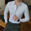 Mode Baumwolle Langarmhemd Massiv Slim Fit Male Social Casual Business Weiß Schwarzes Kleid Hemd 5XL 6XL 7XL 8XL 210628