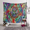 Polyster Hippie Mandala Pattern Tapestry Pittura astratta Arte Wall Hanging Gobelin Soggiorno Decor Artigianato 210609