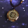 Orgonite Necklace Sri Yantra Pendant Sacred Geometry Tiger Eye Energy For Women Men Jewelry 210721