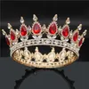 Barokowa Królowa King Bride Crown Crystal Diadem Koronta Koronę Bridal Tiaras i Korony Wedding Włosy Akcesoria Biżuteria 210716