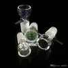 Rauchen 10mm 14mm 18mm männliche Glasschiebeschale mit blaugrünen Schneeflockenfilterschalen für Glasbongs Wasserbong-Ölplattformen