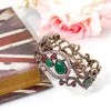 Sunspice-ms Turkish Flower Vintage Bangle for Women Antique Gold Multicolor Resin Ethnic Wedding Cuff Bracelet Bridal Jewelry Q0719