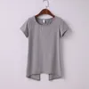 Sexig Harajuku Camiseta Soft Back Slit Shirt T Kvinnor Sommar Kortärmad Baklösa Tee Dames Kleding Toppar 210623