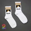 RHUDE SOCKS Högkvalitativ bomull European American Street Trend Men Women Simple Letter Par Intube80kv6366280