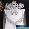 Barok Lüks Kristal Boncuk Gelin Takı Setleri Rhinestone Tiaras Taç Kolye Küpe Düğün Afrika Boncuk Takı Seti Fabrika Fiyat Uzman Tasarım Kalitesi