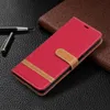 علبة محفظة من Jean Canvas Leather لـ Samsung S23 Plus A54 A34 5G A52 A72 A42 A21S S21 Ultra A12 A32 Xiaomi 13 Pro Hybrid Hybrid Cover Cover Strap