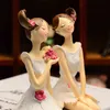 2pcs/set Beautiful Angel Resin Craft Fairy Figurines Wedding Gift Home Decoration hogar moderno fairy nordic garden angel 211105