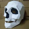 Mascote boneca traje de papel 3d molde animal crânio demônio cabeça máscara headgear halloween adereços mulher homens festa papel jogo vestir-se máscaras de artesanato diy