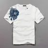 Chegada hip hop de malha tshirt homme camiseta homens bordados artigos com tatuagem de carpa curta o-pescoço algodão casual 210707