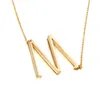 Pendant Necklaces Fashion Women Gold Titanium Steel 26 Letter Necklace Short Clavicle Link Chain Jewelry For A Gift