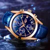 LIGE Blau Casual Leder Mode Quarz Gold Uhr Herren Uhren Top Marke Luxus Wasserdichte Uhr Relogio Masculino + Box 210527