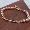 4 Farben Perle Perlen Armband Beliebte Mode Frauen Dame Strass OBIT Armband Geschenk Für Liebe Freundin Modeschmuck Zubehör