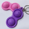 Lager nyckelringar nyckelringar nyckelkedja pusc pop fidget leksak bubbla sensory autism specialbehov stress reliever squeeze dekompression leksaker för barn familj gåvor