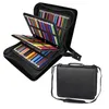 Pencil Bags 160 Hole Folding Pu Leather School Pencils Case Large Capacity Portable Bag For Colored Gel Pen Art Supplies