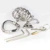 NXY Cockrings Stop Masturbation Cock Cage Male Metal Chastity Belt Device Lockable Training Penis Ring with Spike Adult Sex Toys 0214