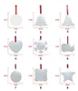 Sublimation Blank Christmas Ornament Double-Sided Xmas Tree Pendant Multi Shape Aluminum Plate Metal Hanging Tag Holidays Decorat JJE10176