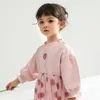 Kızlar Elbise Bahar Çocuk Prenses Batı Tarzı Bebek Kız Çilek Etek Karikatür ve Sonbahar P4516 210622
