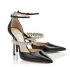 ファッション高級デザイナーサンダル女性の夏の宴会ドレスシューズハイヒールのセクシーなパンプスポインテッドトゥスリングバック女性靴最高品質 EU サイズ 35-40