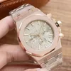 클래식 남성 시계 석영 운동 시계 42mm 패션 비즈니스 손목 시계 Montre de Luxe 선물을위한 Rose Gold258f