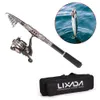 LIXADA Telescopic Fishing Lure Rod Reel Combo Set Carbon Fiber Fishing Pole Spinning Reel Fishing Bag For Vara de Pesca3927397