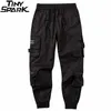 Streetwear Hip Cargo Pantalon Joggers Poches Latérales Harajuku Hommes Baggy Pantalon HipHop Joggers Pantalon Noir Street Wear 210702