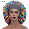 Elastyczna satynowa maska ​​wanna kapelusz kobiety dziewczynka night beanie szerokie zespół headwrap spanie czapki turban akcesoria mody