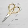 Stainless Steel Handmade Scissors Round Head Nose Hair Clipper Retro Plated Household Tailor Shears Embroidery Sewing Beauty Tools DHR02