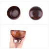 4Pieces/set Wooden Handmade Bowl and Spoon for for Rice Miso Serving Home Kitchen Tableware